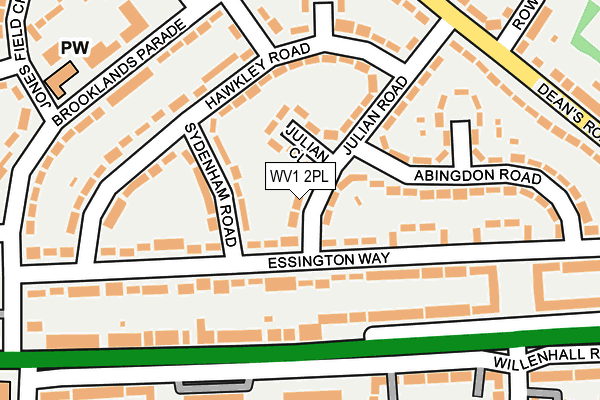 WV1 2PL map - OS OpenMap – Local (Ordnance Survey)