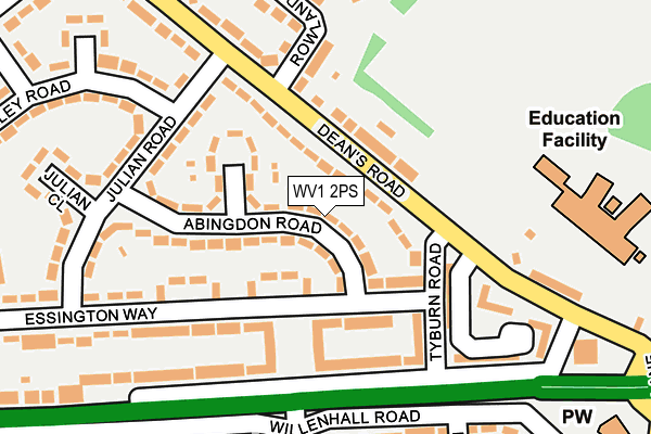 WV1 2PS map - OS OpenMap – Local (Ordnance Survey)