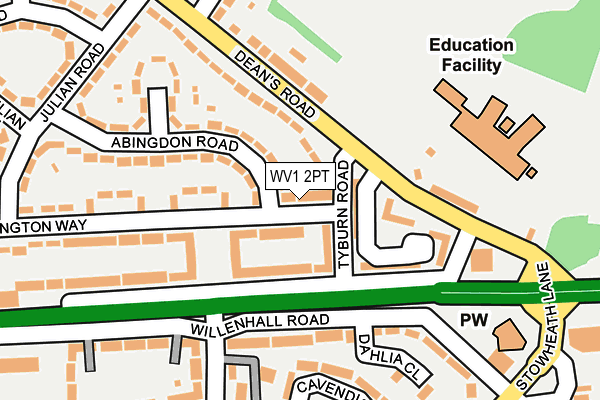 WV1 2PT map - OS OpenMap – Local (Ordnance Survey)