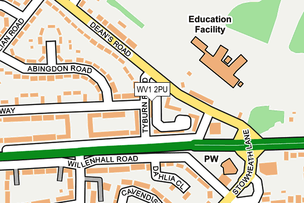 WV1 2PU map - OS OpenMap – Local (Ordnance Survey)