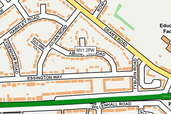 WV1 2PW map - OS OpenMap – Local (Ordnance Survey)