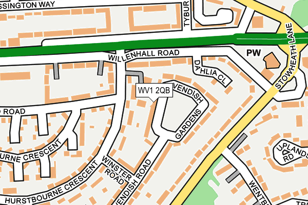 WV1 2QB map - OS OpenMap – Local (Ordnance Survey)