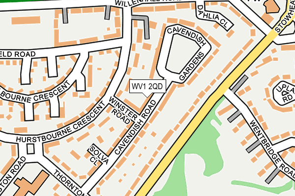 WV1 2QD map - OS OpenMap – Local (Ordnance Survey)