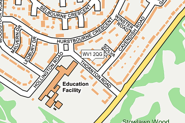 WV1 2QG map - OS OpenMap – Local (Ordnance Survey)