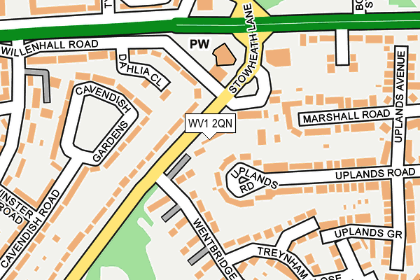 WV1 2QN map - OS OpenMap – Local (Ordnance Survey)