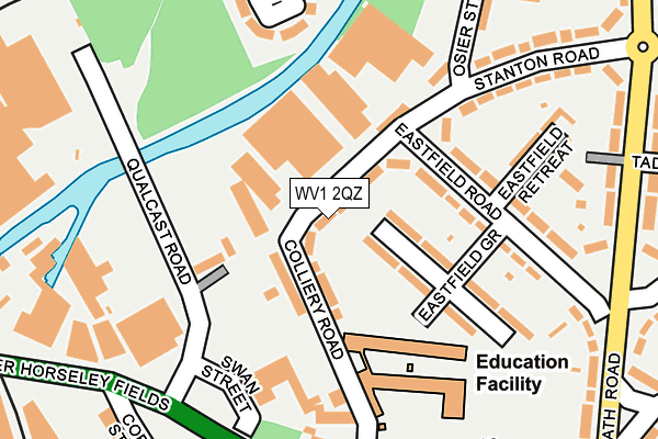 WV1 2QZ map - OS OpenMap – Local (Ordnance Survey)