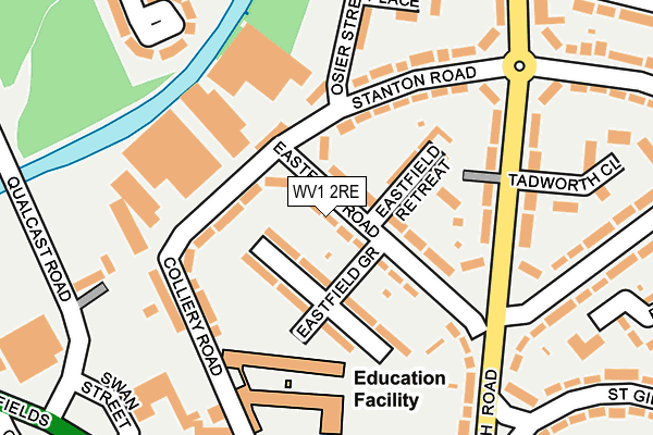 WV1 2RE map - OS OpenMap – Local (Ordnance Survey)