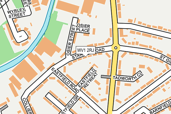 WV1 2RJ map - OS OpenMap – Local (Ordnance Survey)