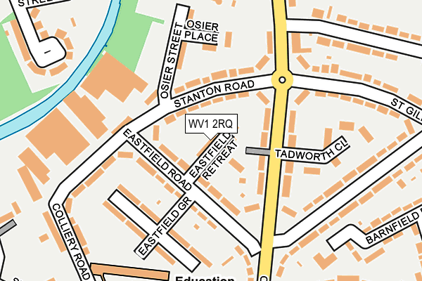 WV1 2RQ map - OS OpenMap – Local (Ordnance Survey)