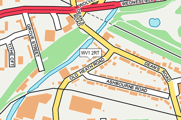 WV1 2RT map - OS OpenMap – Local (Ordnance Survey)