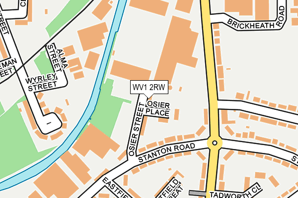 WV1 2RW map - OS OpenMap – Local (Ordnance Survey)