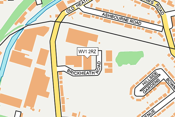 WV1 2RZ map - OS OpenMap – Local (Ordnance Survey)