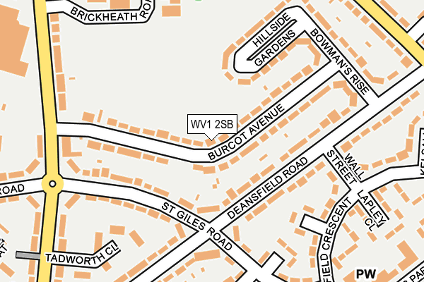 WV1 2SB map - OS OpenMap – Local (Ordnance Survey)