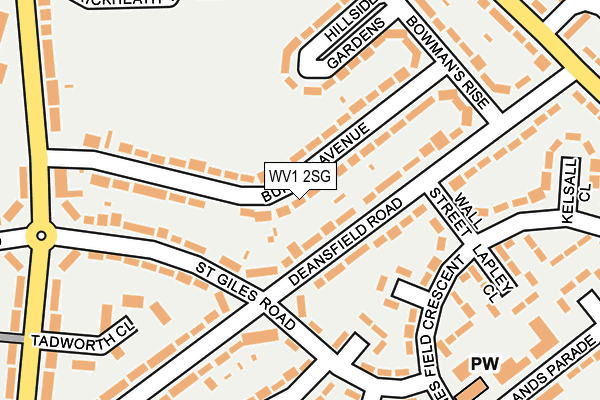 WV1 2SG map - OS OpenMap – Local (Ordnance Survey)