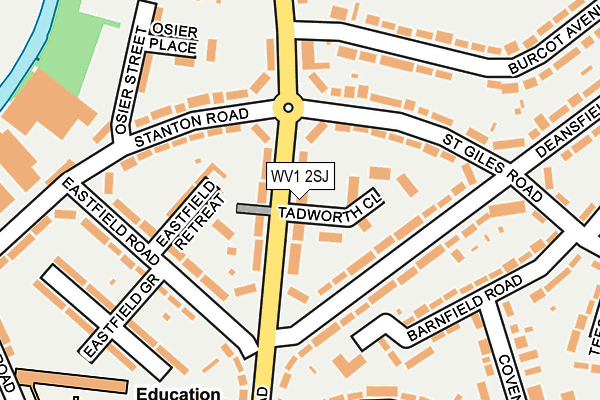 WV1 2SJ map - OS OpenMap – Local (Ordnance Survey)