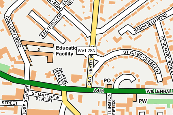 WV1 2SN map - OS OpenMap – Local (Ordnance Survey)