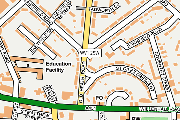 WV1 2SW map - OS OpenMap – Local (Ordnance Survey)