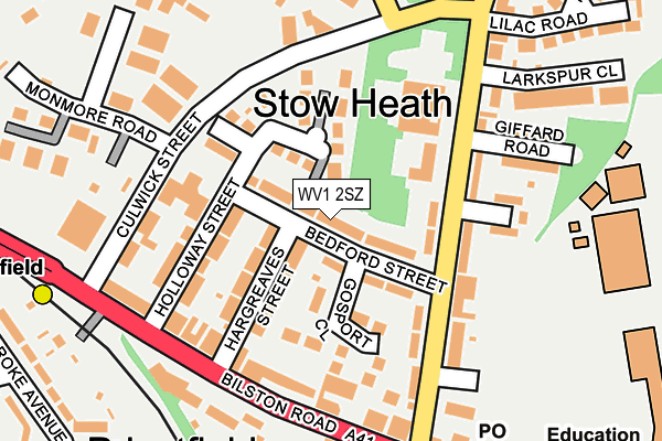 WV1 2SZ map - OS OpenMap – Local (Ordnance Survey)