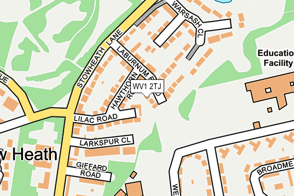 WV1 2TJ map - OS OpenMap – Local (Ordnance Survey)