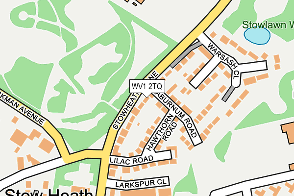 WV1 2TQ map - OS OpenMap – Local (Ordnance Survey)