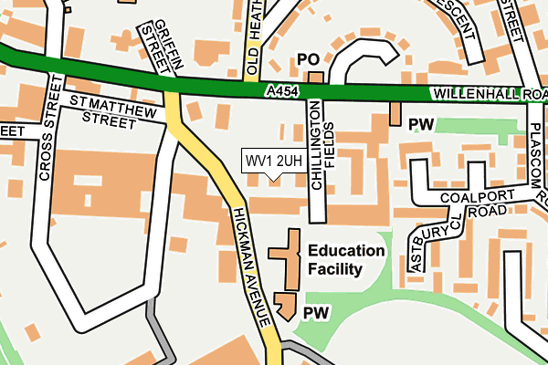 WV1 2UH map - OS OpenMap – Local (Ordnance Survey)