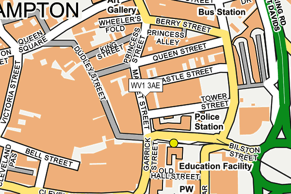 WV1 3AE map - OS OpenMap – Local (Ordnance Survey)