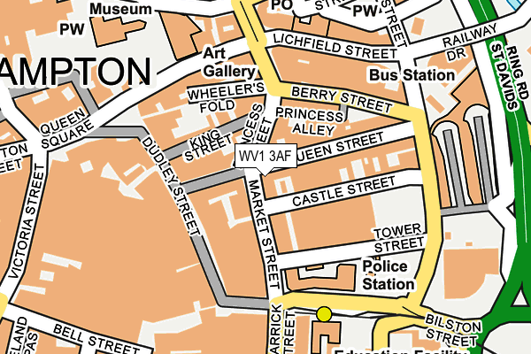 WV1 3AF map - OS OpenMap – Local (Ordnance Survey)