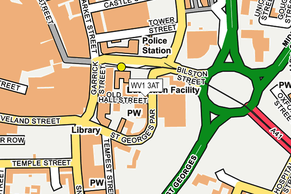 WV1 3AT map - OS OpenMap – Local (Ordnance Survey)