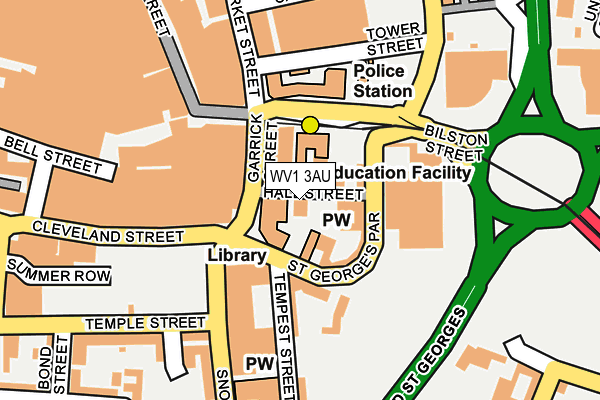 WV1 3AU map - OS OpenMap – Local (Ordnance Survey)