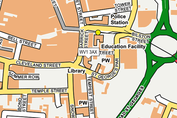 WV1 3AX map - OS OpenMap – Local (Ordnance Survey)