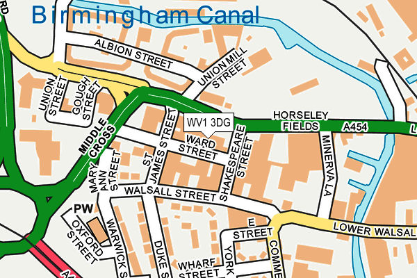 WV1 3DG map - OS OpenMap – Local (Ordnance Survey)