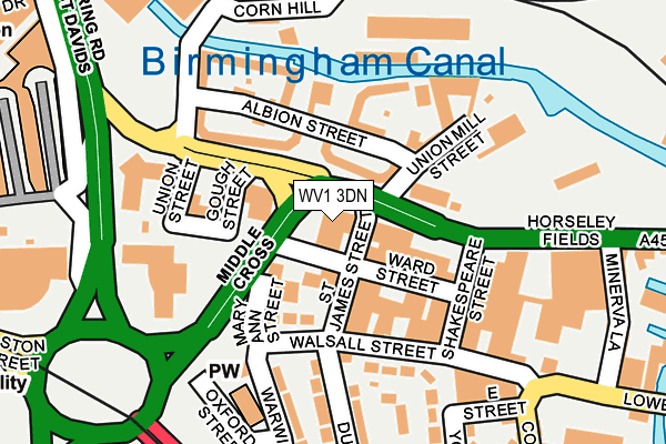 WV1 3DN map - OS OpenMap – Local (Ordnance Survey)