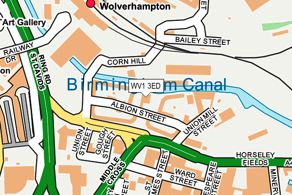 WV1 3ED map - OS OpenMap – Local (Ordnance Survey)