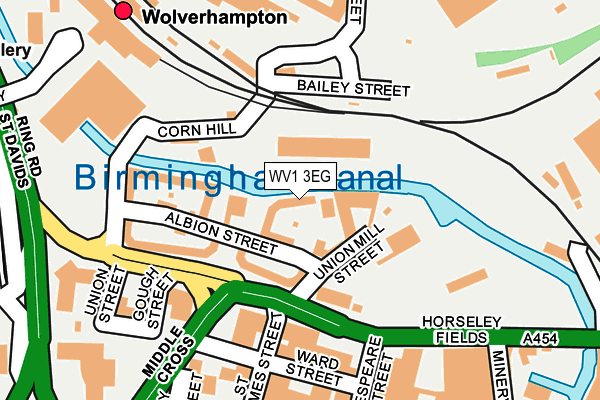 WV1 3EG map - OS OpenMap – Local (Ordnance Survey)