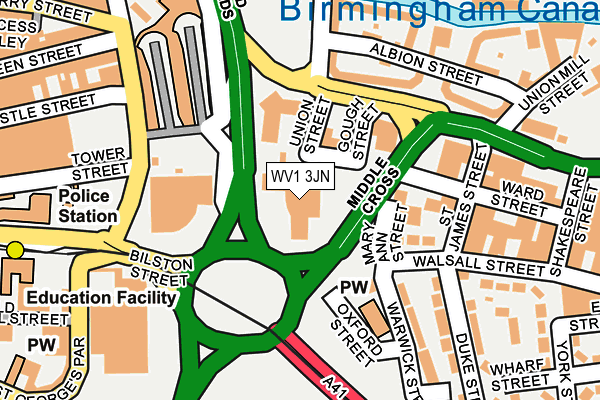 WV1 3JN map - OS OpenMap – Local (Ordnance Survey)