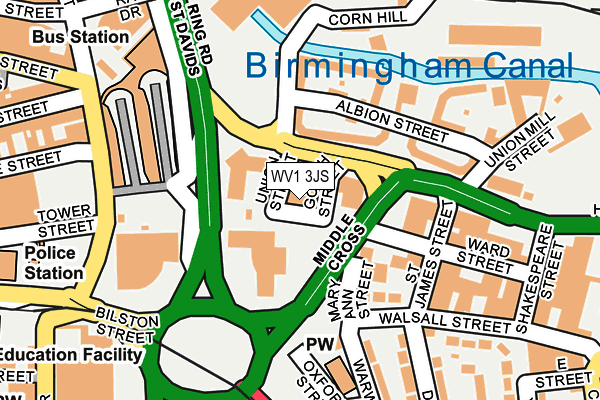 WV1 3JS map - OS OpenMap – Local (Ordnance Survey)