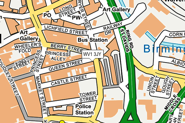 WV1 3JY map - OS OpenMap – Local (Ordnance Survey)