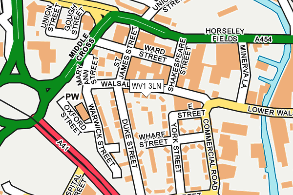 WV1 3LN map - OS OpenMap – Local (Ordnance Survey)