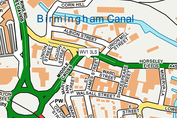 WV1 3LS map - OS OpenMap – Local (Ordnance Survey)