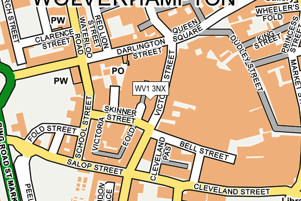 WV1 3NX map - OS OpenMap – Local (Ordnance Survey)