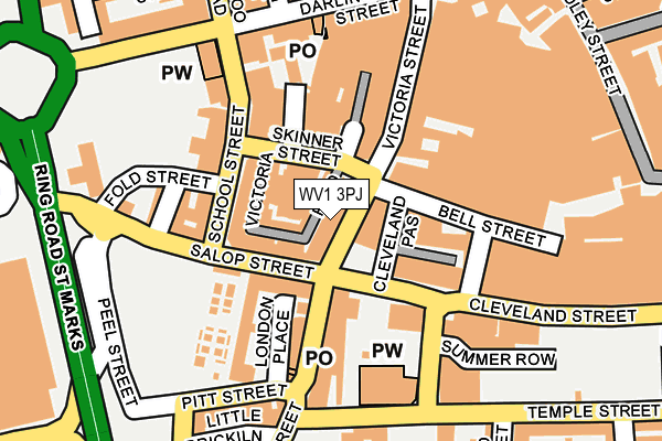 WV1 3PJ map - OS OpenMap – Local (Ordnance Survey)