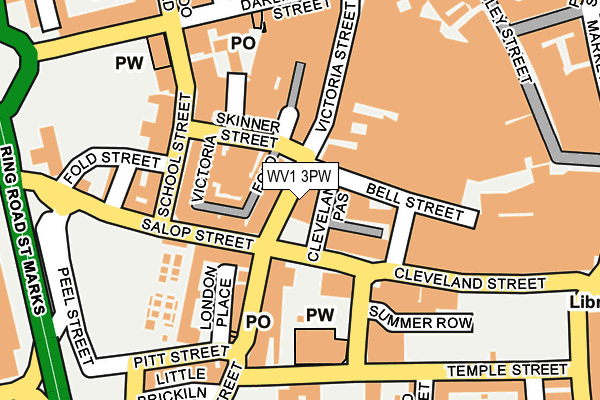 WV1 3PW map - OS OpenMap – Local (Ordnance Survey)