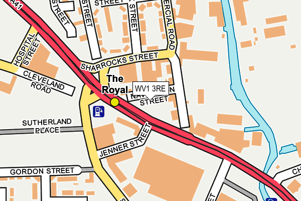 WV1 3RE map - OS OpenMap – Local (Ordnance Survey)