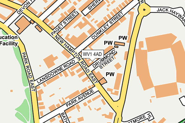 WV1 4AD map - OS OpenMap – Local (Ordnance Survey)