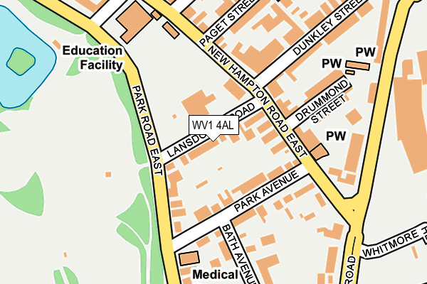 WV1 4AL map - OS OpenMap – Local (Ordnance Survey)