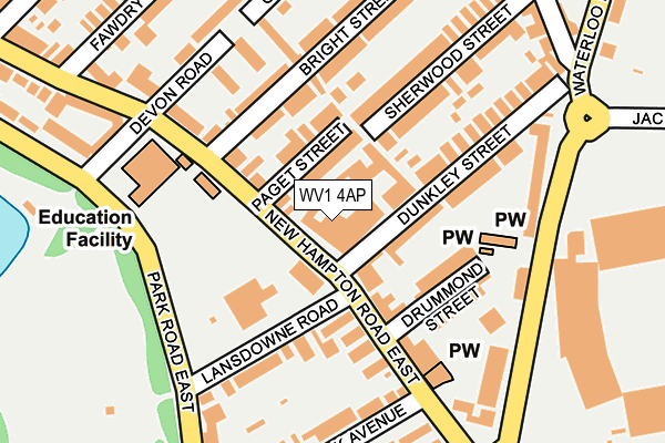 WV1 4AP map - OS OpenMap – Local (Ordnance Survey)