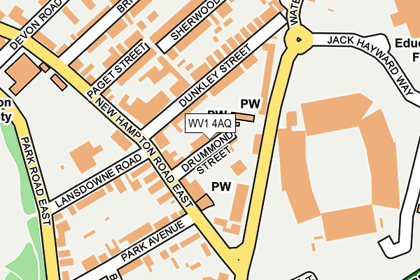 WV1 4AQ map - OS OpenMap – Local (Ordnance Survey)