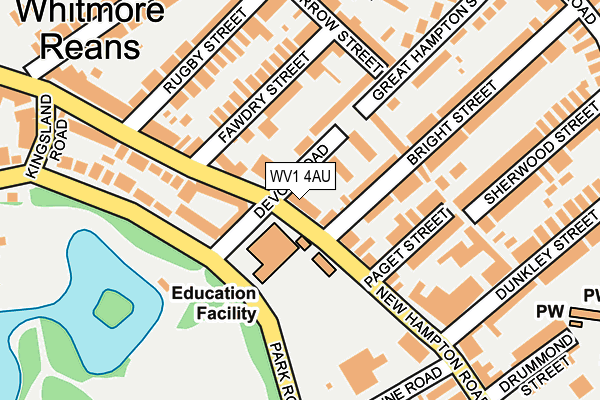 WV1 4AU map - OS OpenMap – Local (Ordnance Survey)