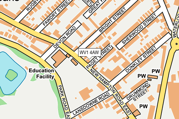 WV1 4AW map - OS OpenMap – Local (Ordnance Survey)