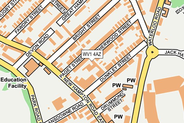 WV1 4AZ map - OS OpenMap – Local (Ordnance Survey)